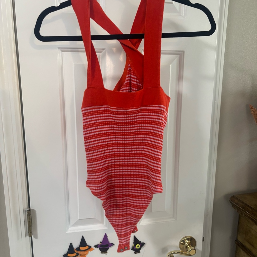 Zara Pink and White Striped Bodysuit - Picture 3 of 3